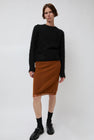 Atelier Edition Cashmere Frill Skirt in Brown