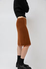 Atelier Edition Cashmere Frill Skirt in Brown