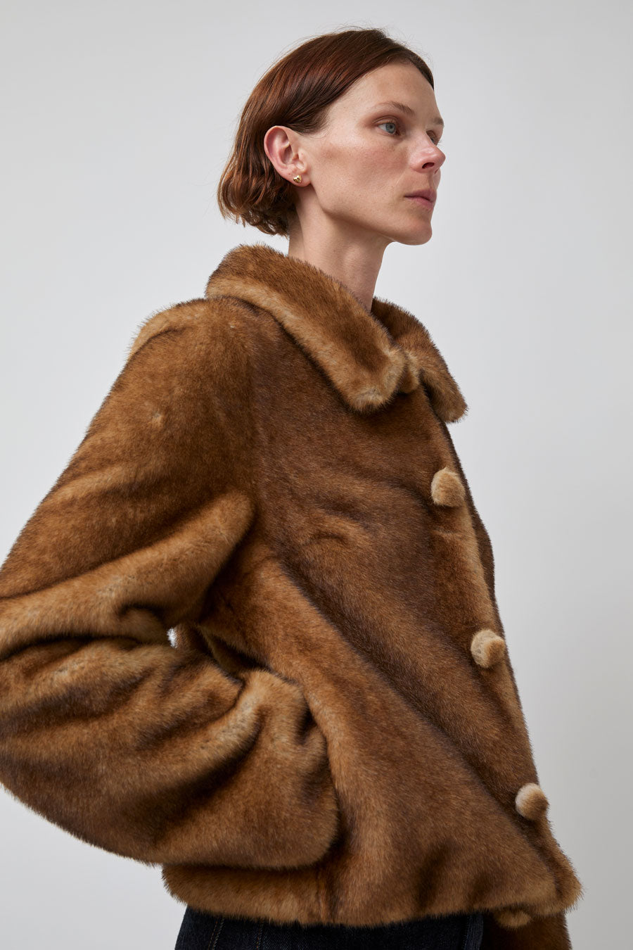 Atelier Edition Eco Fur Jacket in Brown