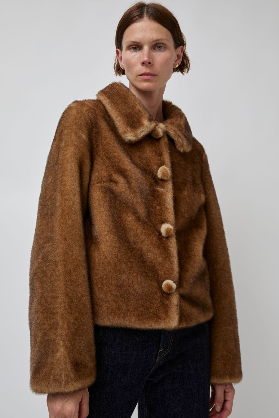 Atelier Edition Eco Fur Jacket in Brown