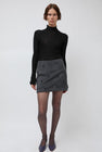 Atelier Edition Flower Embellished Mini Skirt in Dark Gray
