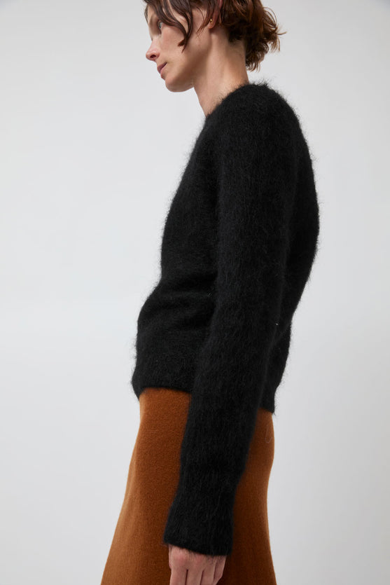 Atelier Edition Mohair Round Neck Knit in Black
