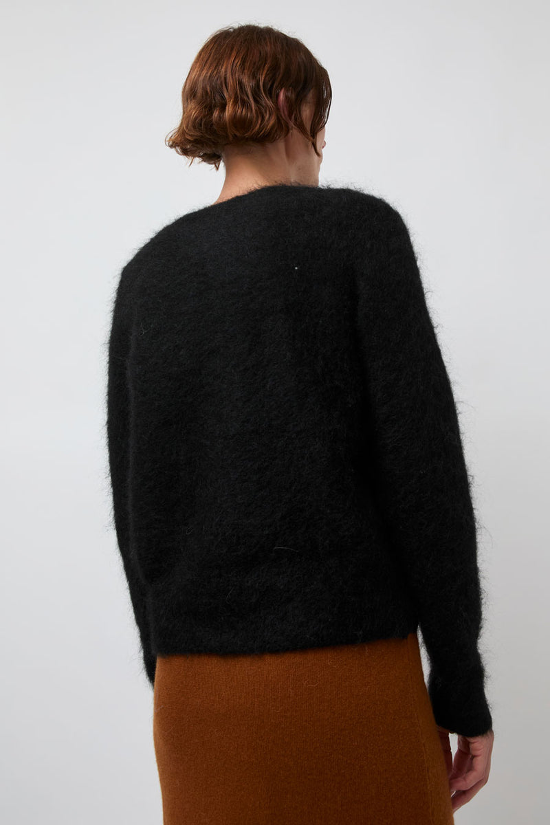 Atelier Edition Mohair Round Neck Knit in Black