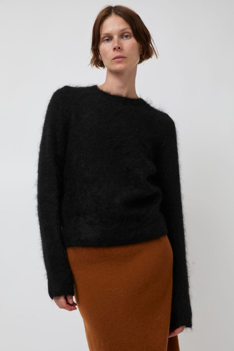 Atelier Edition Mohair Round Neck Knit in Black