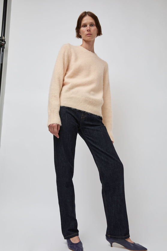 Atelier Edition Mohair Round Neck Knit in Orange