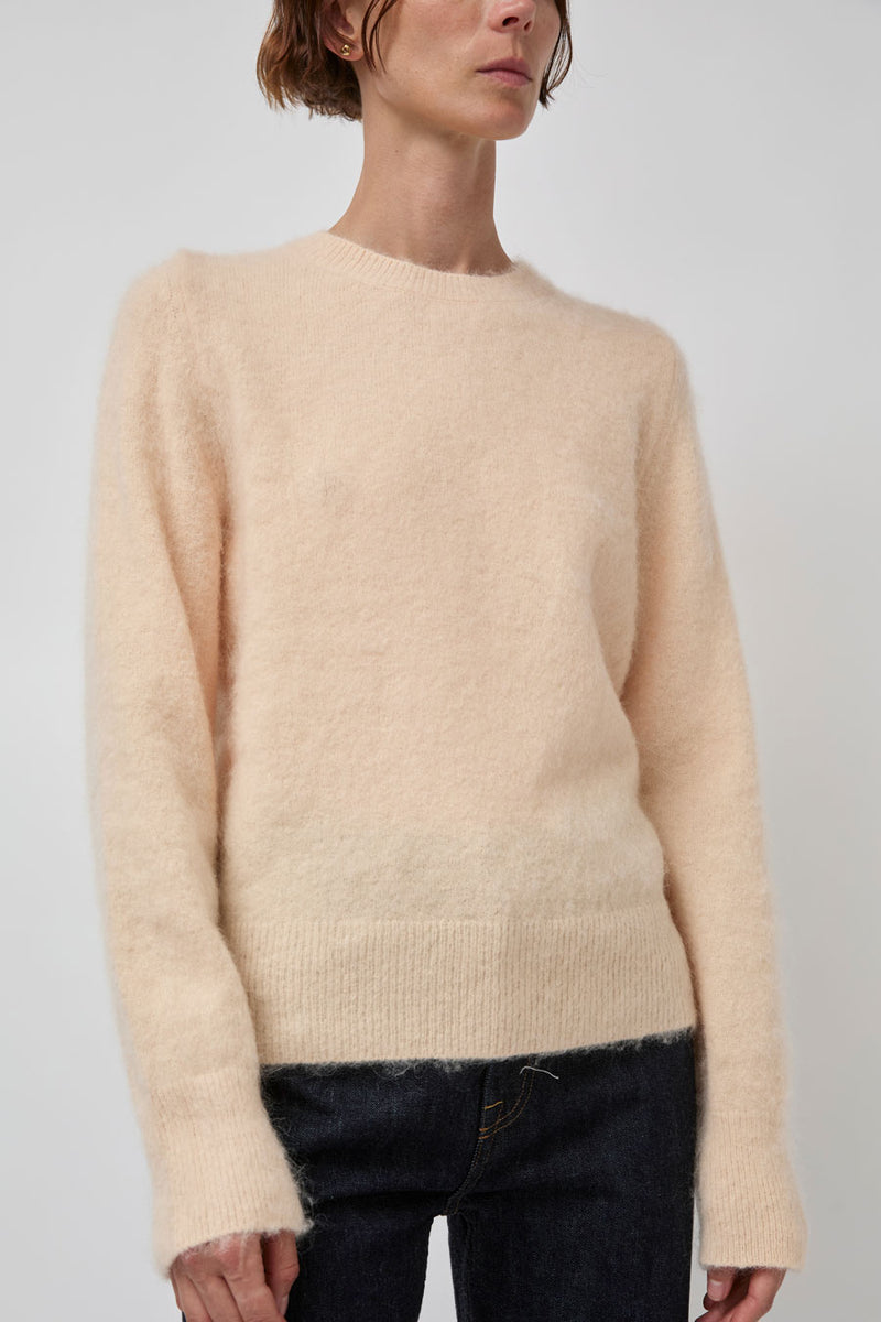 Atelier Edition Mohair Round Neck Knit in Orange