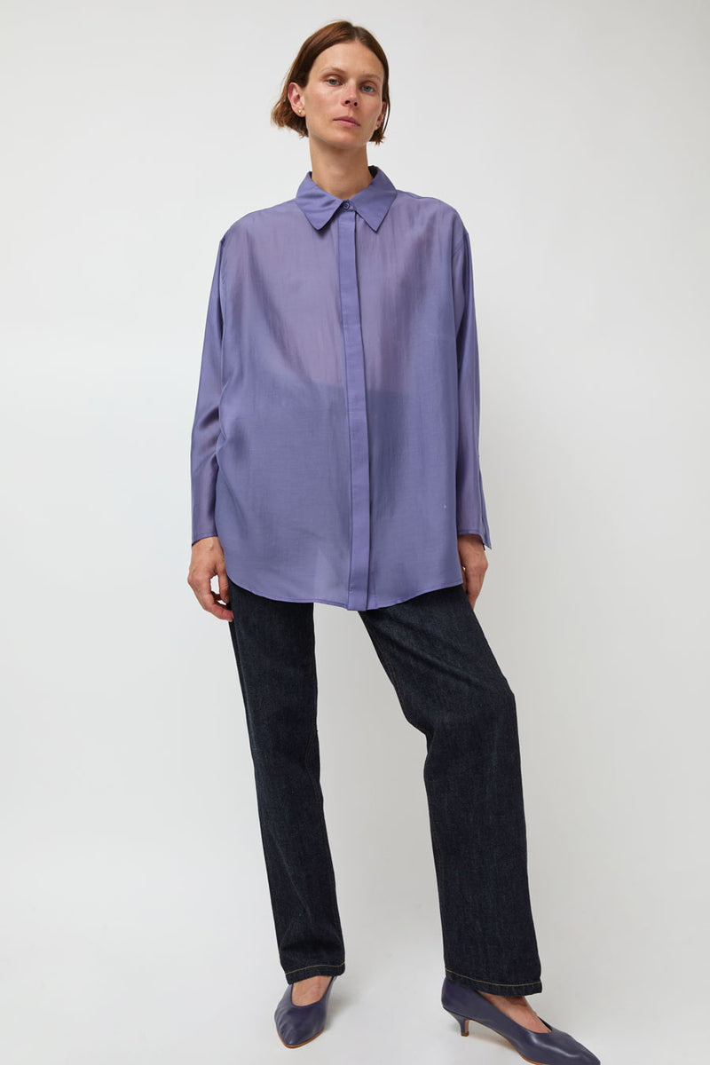 Atelier Edition Sheer Hidden Shirt in Purple