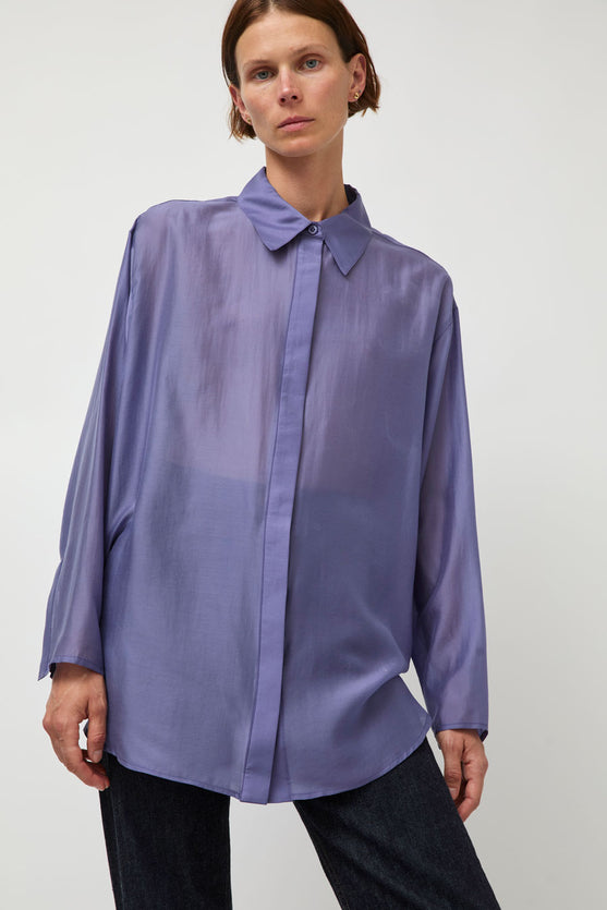 Atelier Edition Sheer Hidden Shirt in Purple