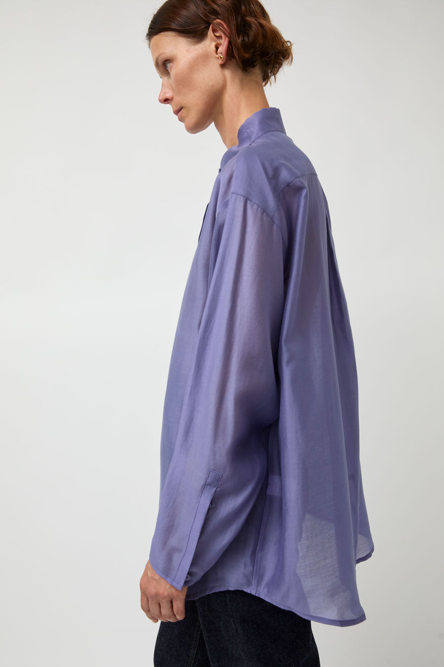 Atelier Edition Sheer Hidden Shirt in Purple