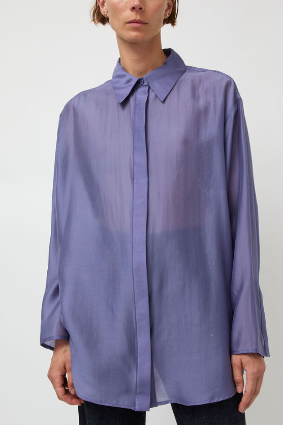 Atelier Edition Sheer Hidden Shirt in Purple