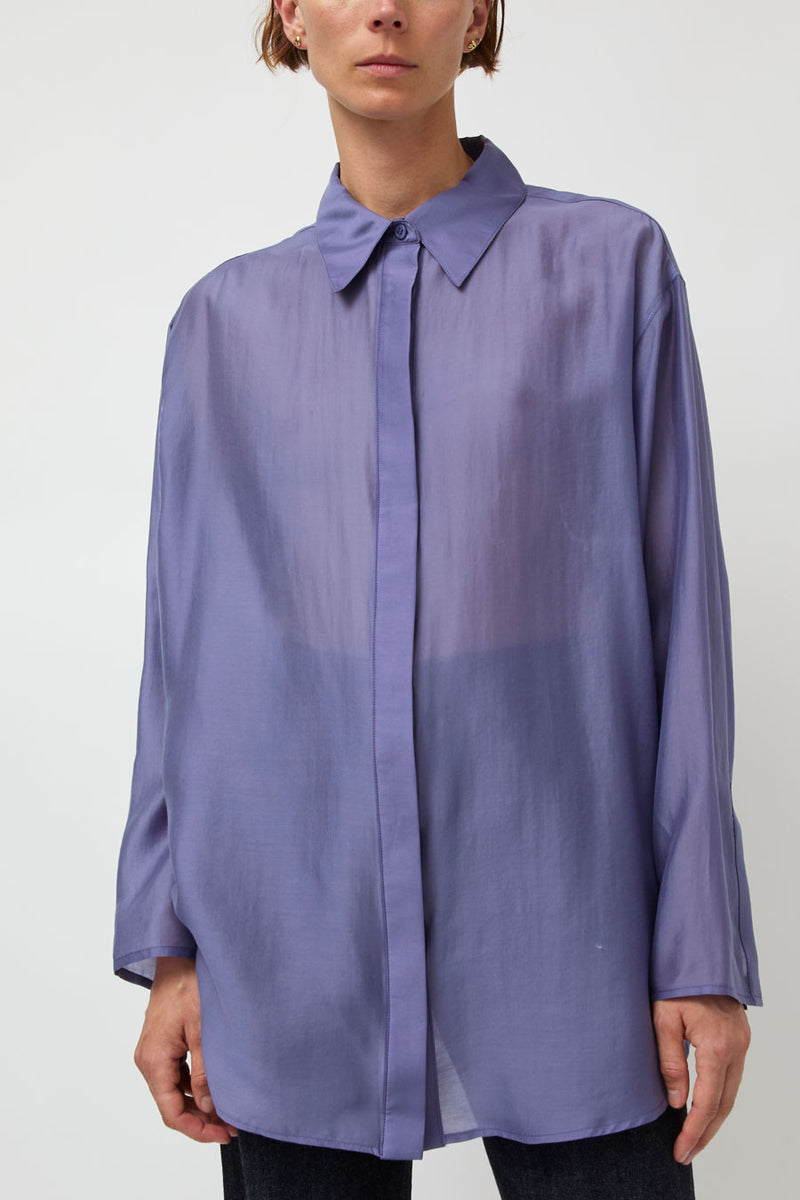 Atelier Edition Sheer Hidden Shirt in Purple