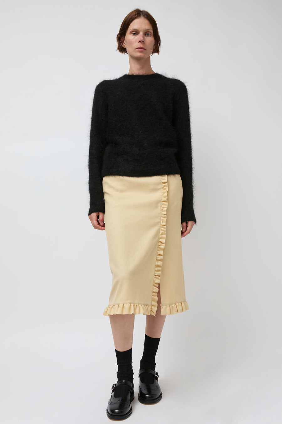 Atelier Edition Shirring Detail Skirt in Yellow