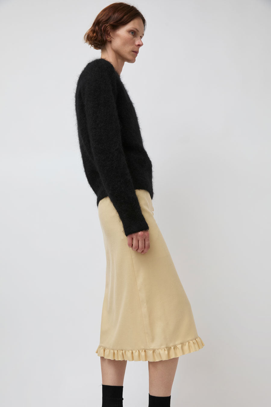 Atelier Edition Shirring Detail Skirt in Yellow