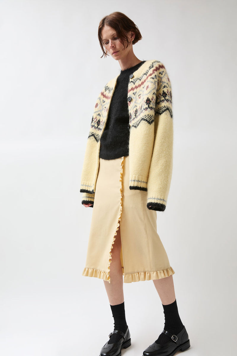 Atelier Edition Shirring Detail Skirt in Yellow