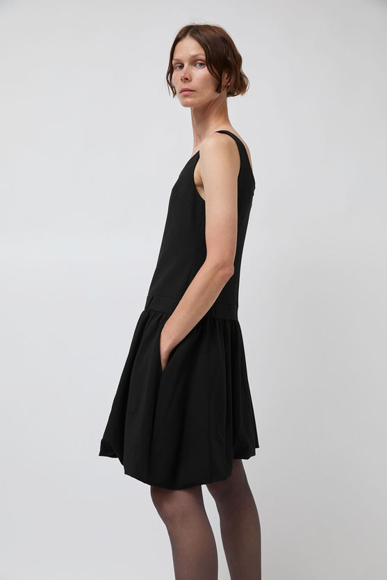 Atelier Edition Square Neck Balloon Dress in Black
