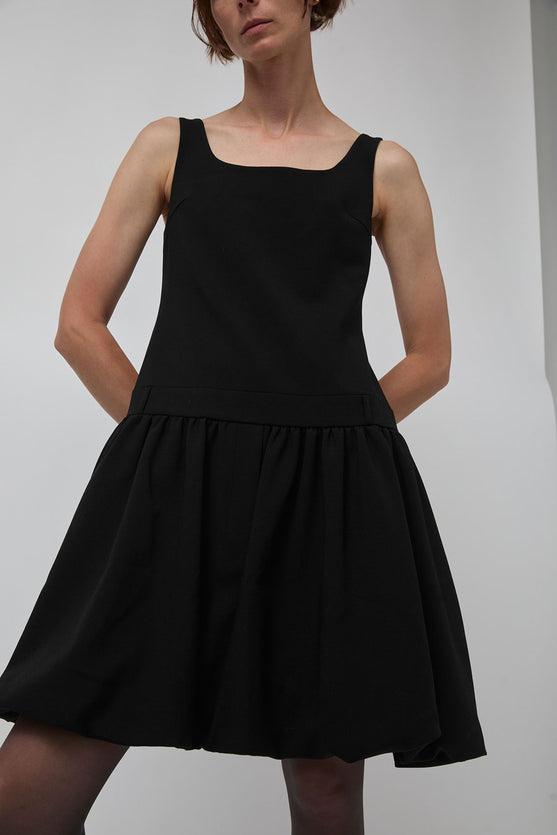 Atelier Edition Square Neck Balloon Dress in Black