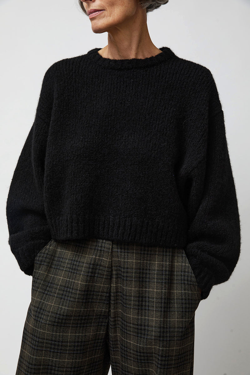 Atelier Delphine Balloon Sleeve Sweater in Black