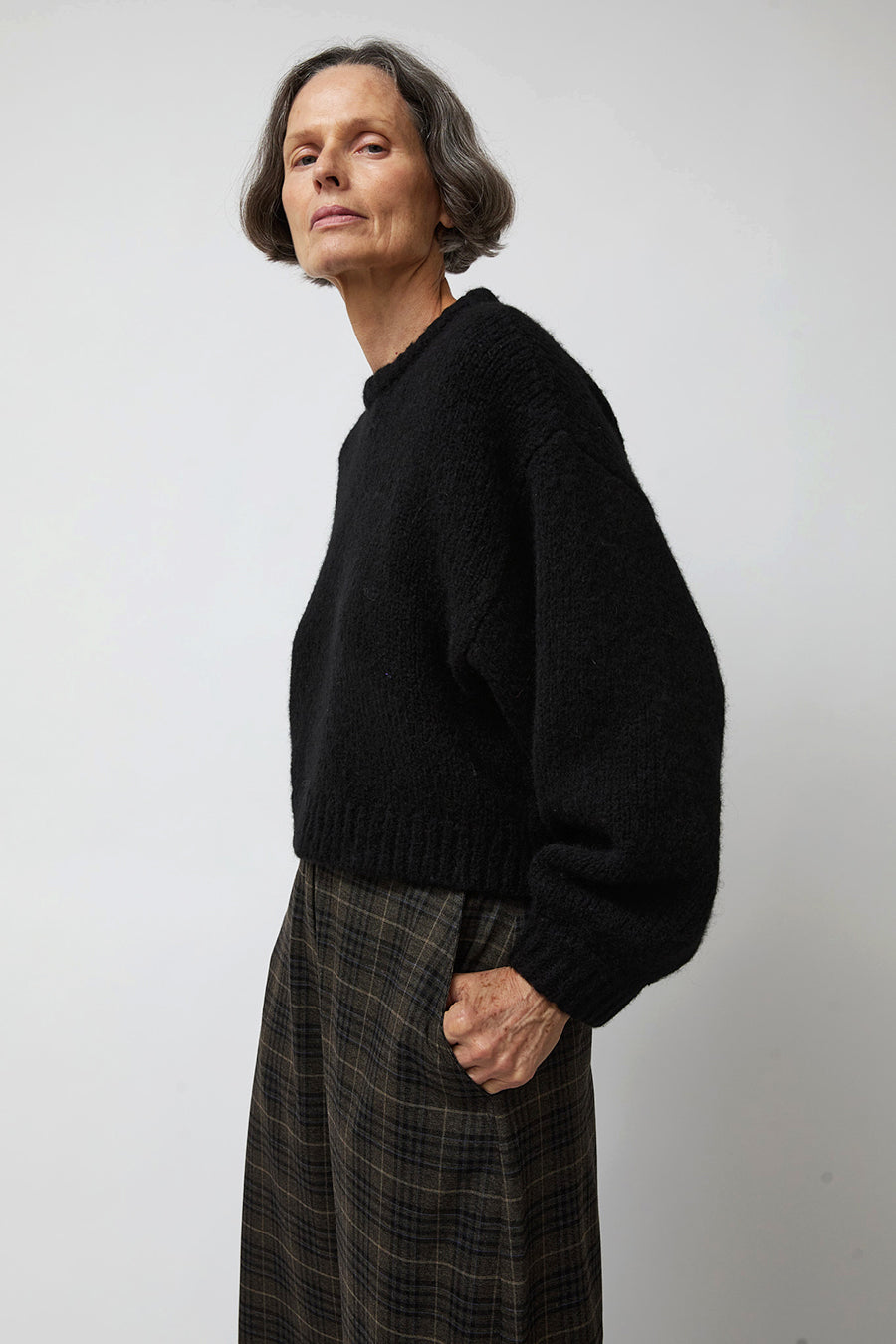 Atelier Delphine Balloon Sleeve Sweater in Black