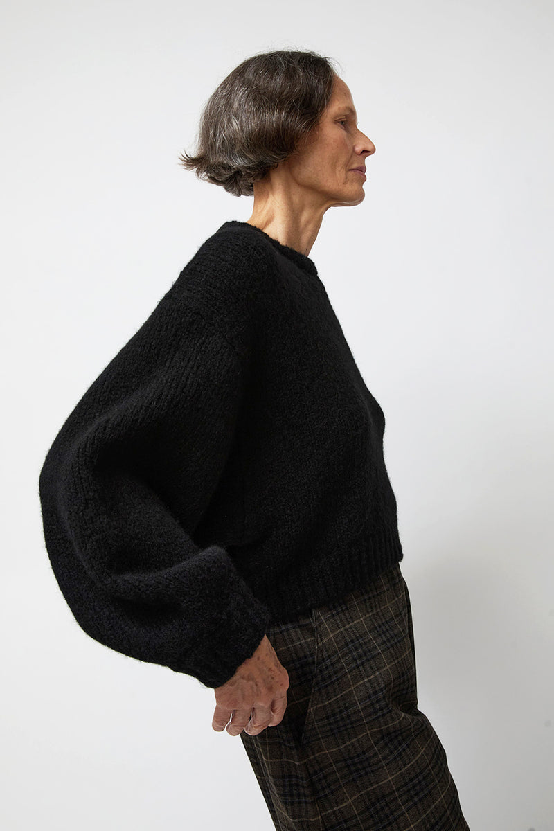 Atelier Delphine Balloon Sleeve Sweater in Black