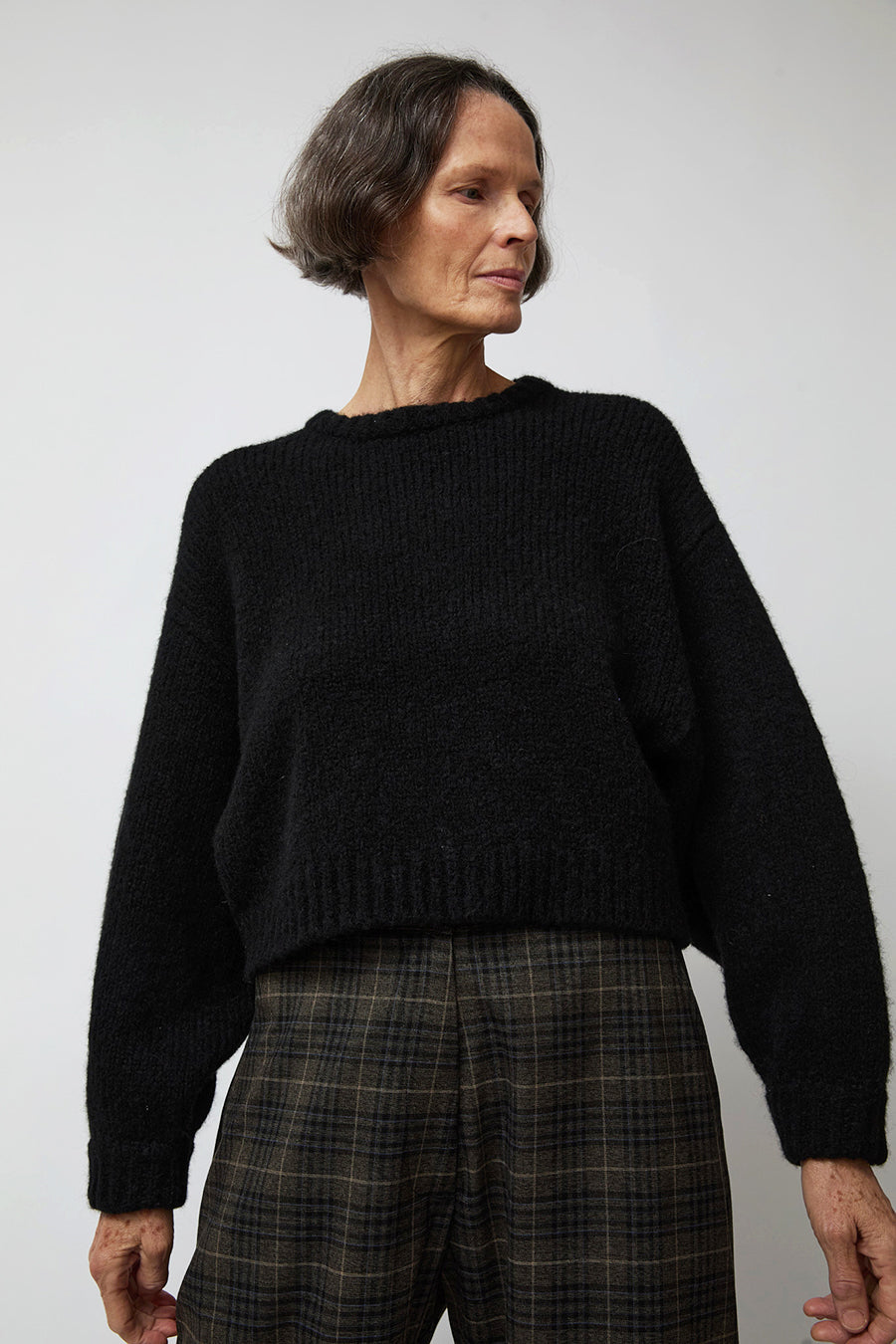 Atelier Delphine Balloon Sleeve Sweater in Black