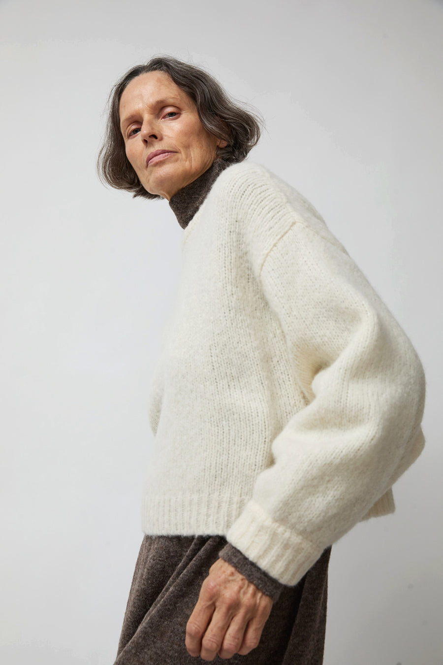 Atelier Delphine Balloon Sleeve Sweater in Cream