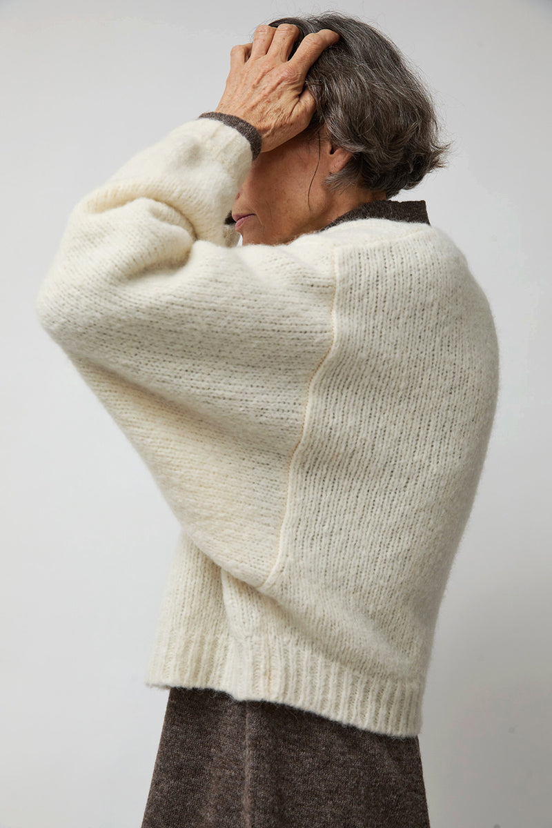 Atelier Delphine Balloon Sleeve Sweater in Cream