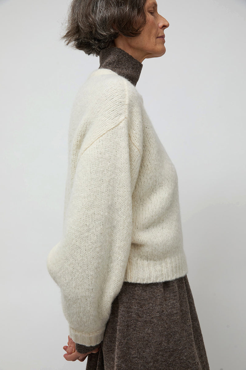 Atelier Delphine Balloon Sleeve Sweater in Cream