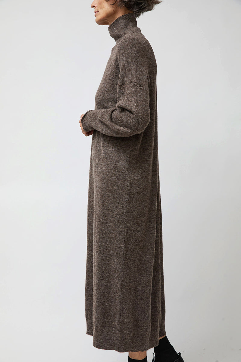 Atelier Delphine High Gauge Soft Alpaca Dress in Mocha
