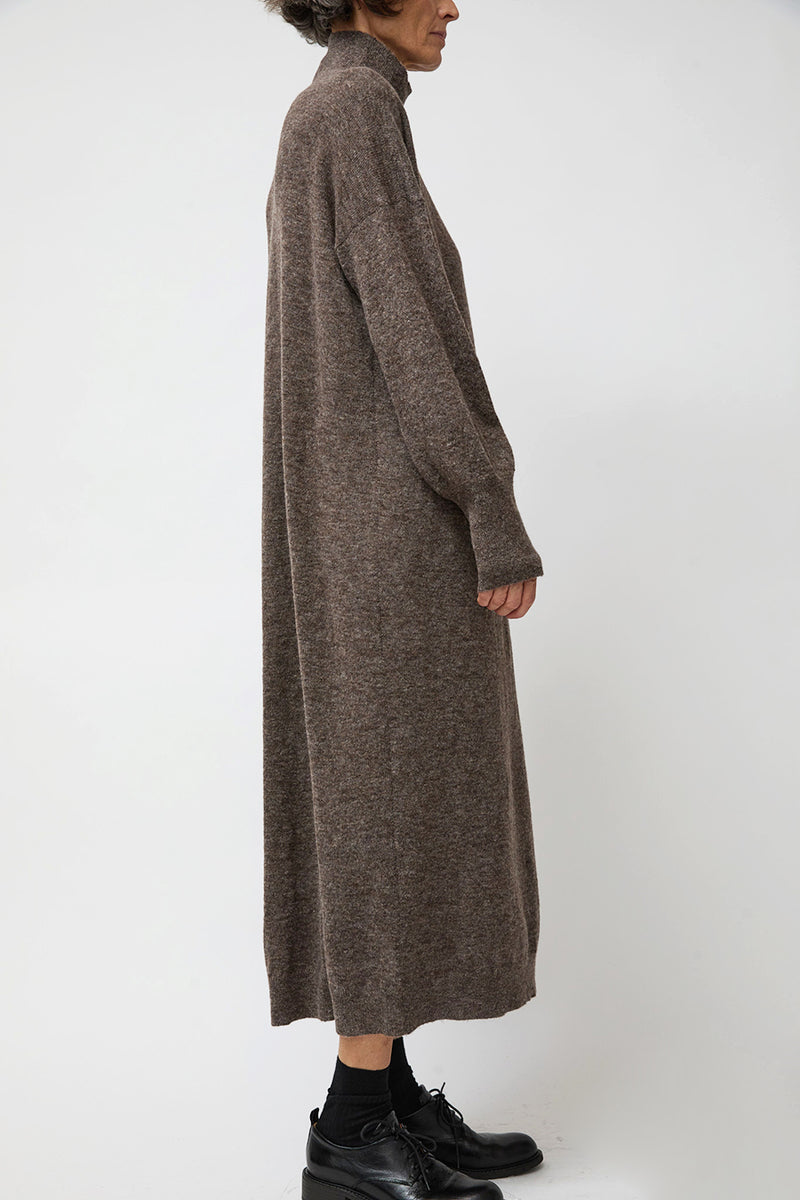 Atelier Delphine High Gauge Soft Alpaca Dress in Mocha