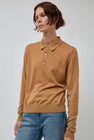 B Sides Knit Polo in Camel