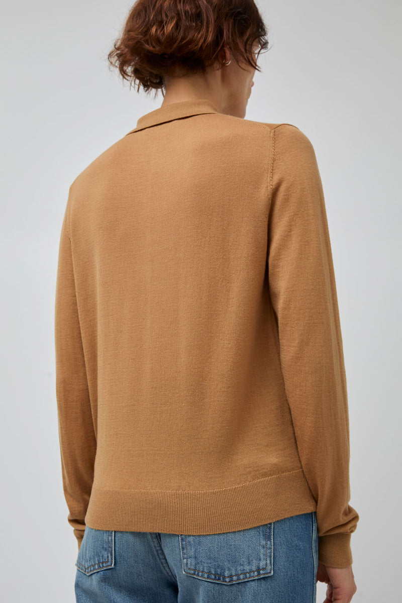 B Sides Knit Polo in Camel