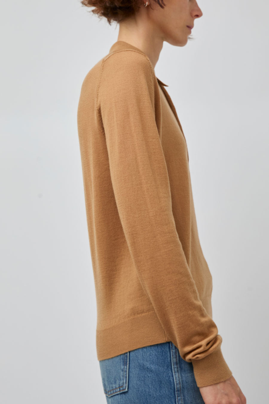 B Sides Knit Polo in Camel