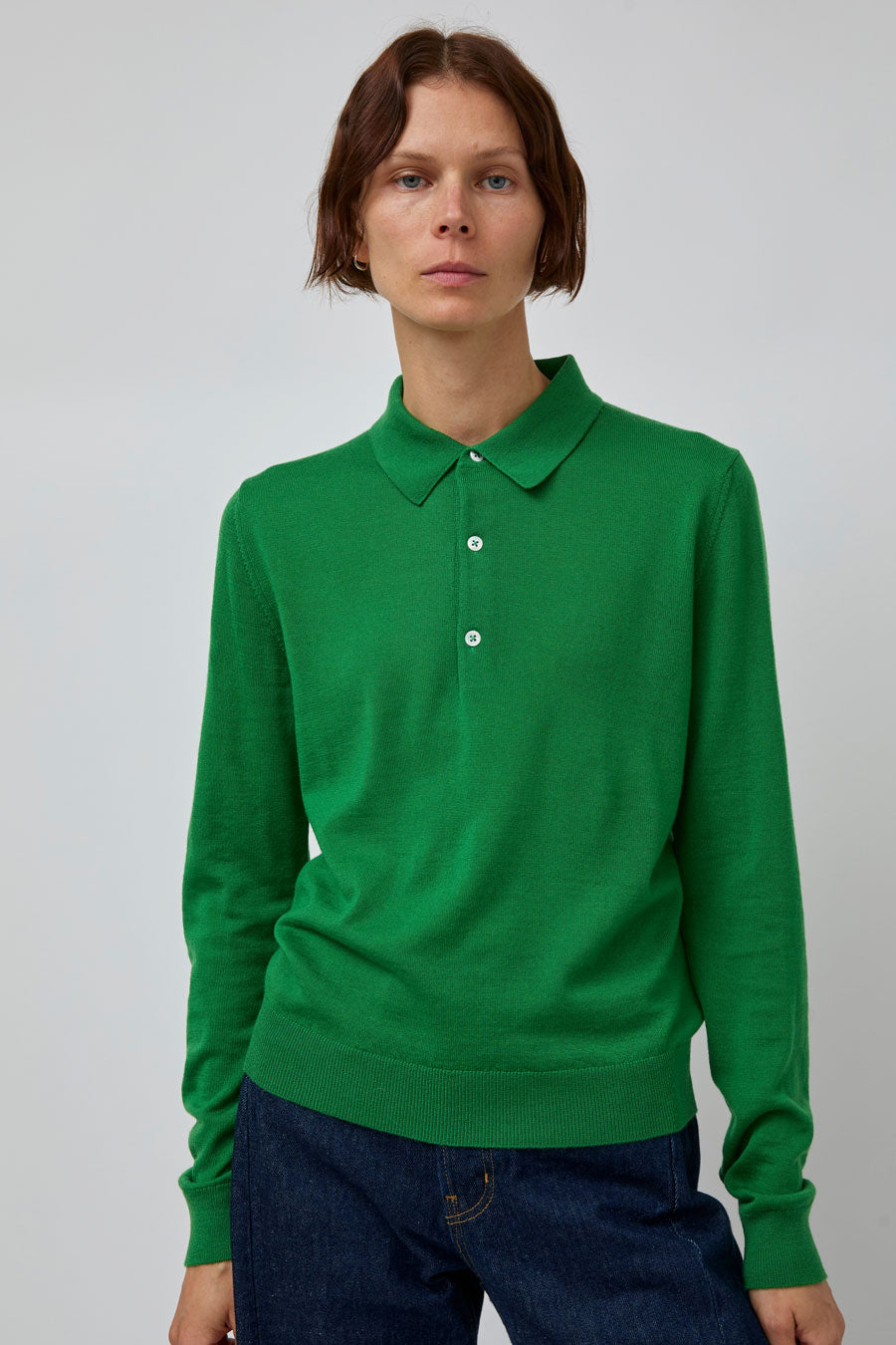 B Sides Knit Polo in Green