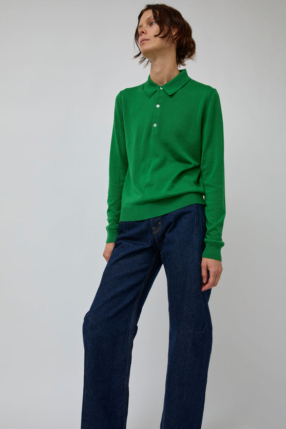 B Sides Knit Polo in Green