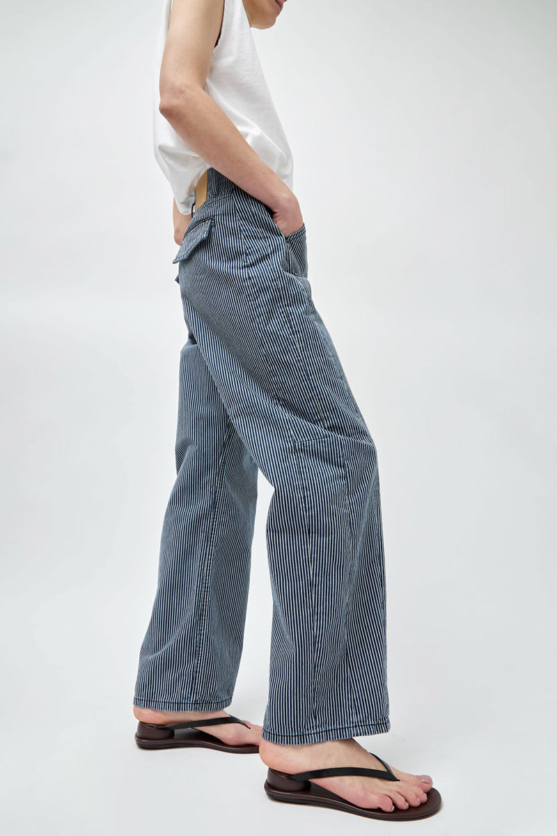 B Sides Lange Lasso Chino in Indigo White Stripe