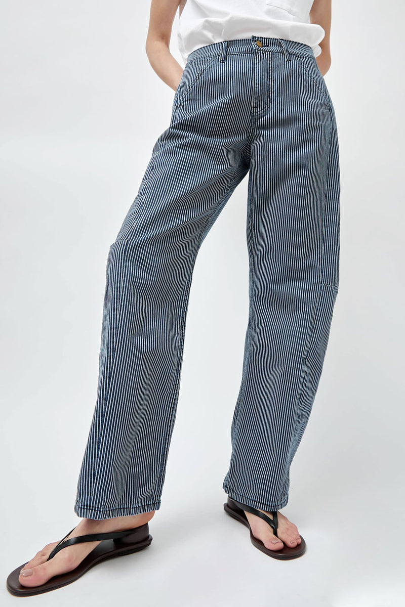 B Sides Lange Lasso Chino in Indigo White Stripe
