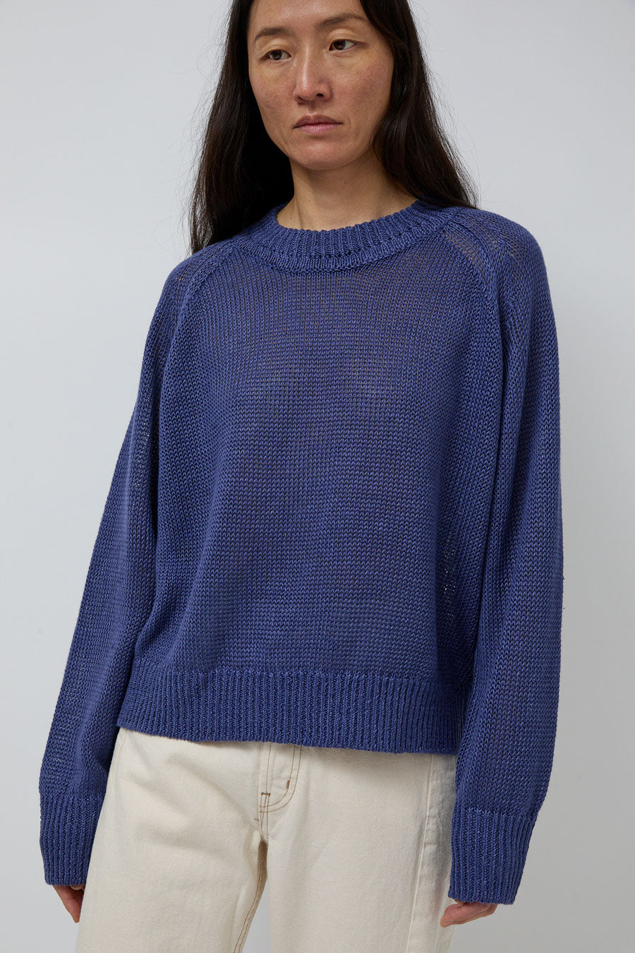 B Sides Lind Knit Crew in Marine