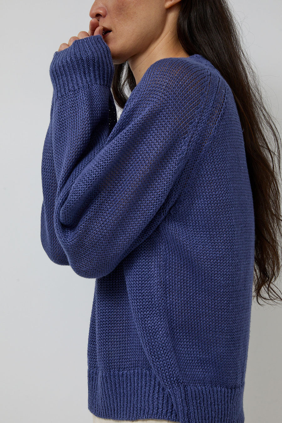 B Sides Lind Knit Crew in Marine