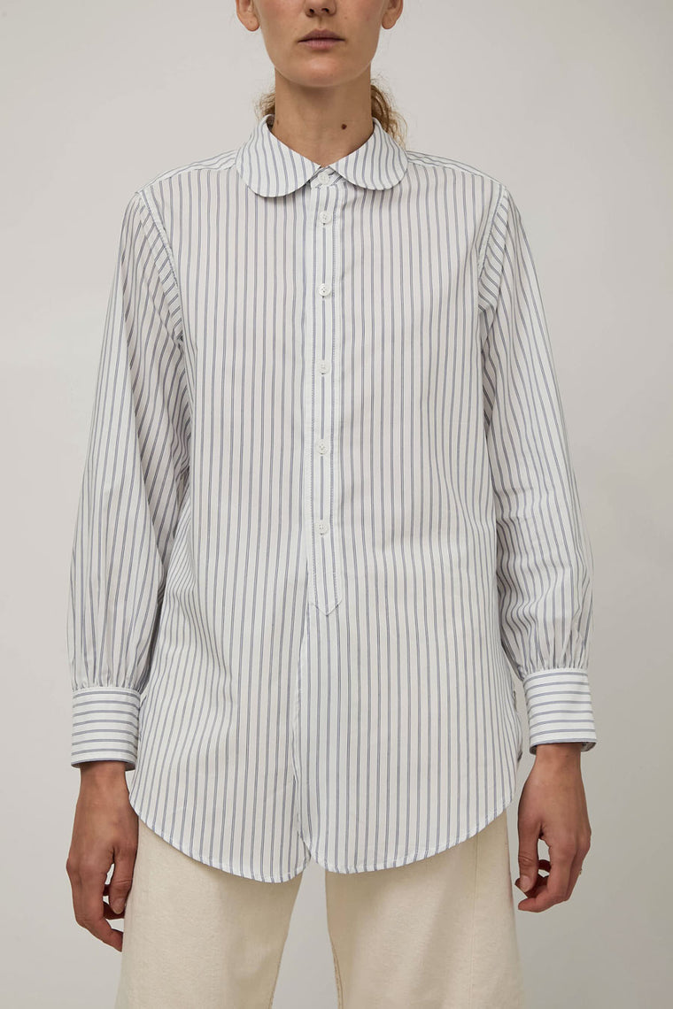 B Sides Louisa Shirt in White and Navy Stripe