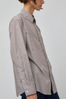 B Sides Nolan Shirt in Brown and White Stripe