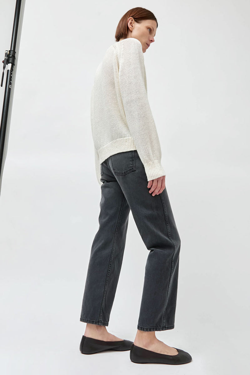 B Sides Plein High Rise Straight Jean in Stil Black