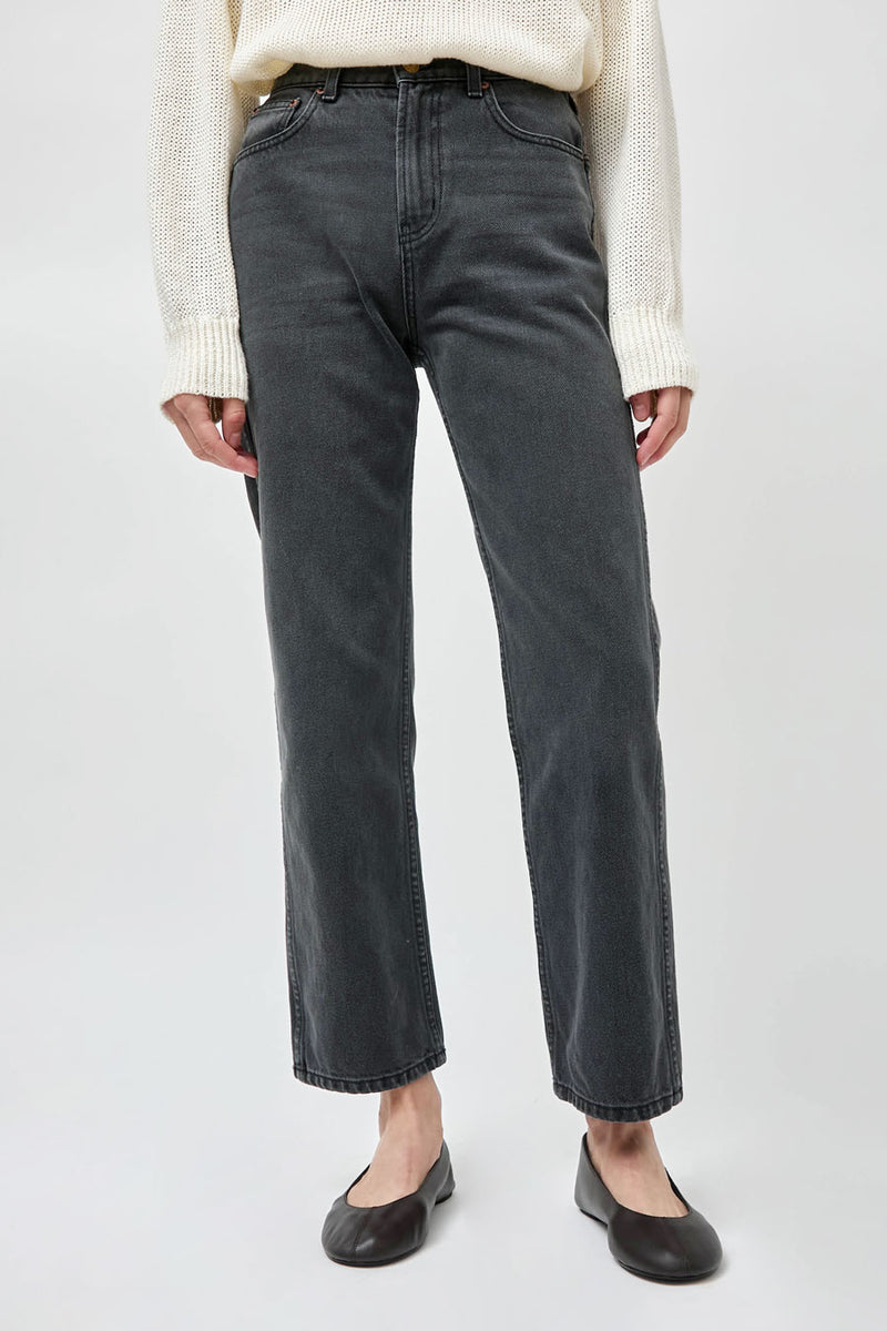 B Sides Plein High Rise Straight Jean in Stil Black