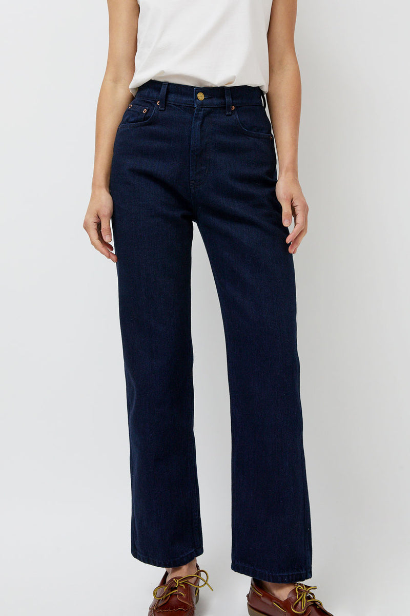 B Sides Plein High Straight in Indigo Rinse