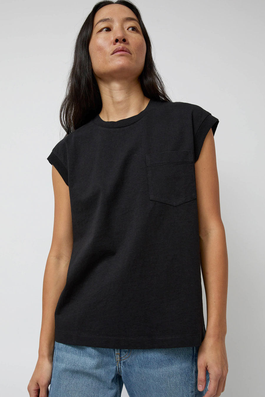 B Sides Pocket Tank in Stil Black