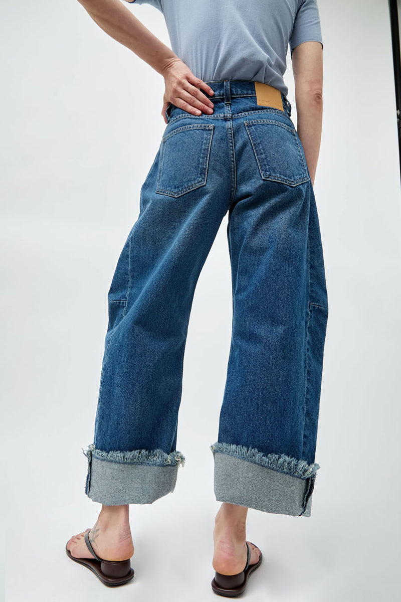 B Sides Relaxed Cuffed Lasso Jean in Cate Wash