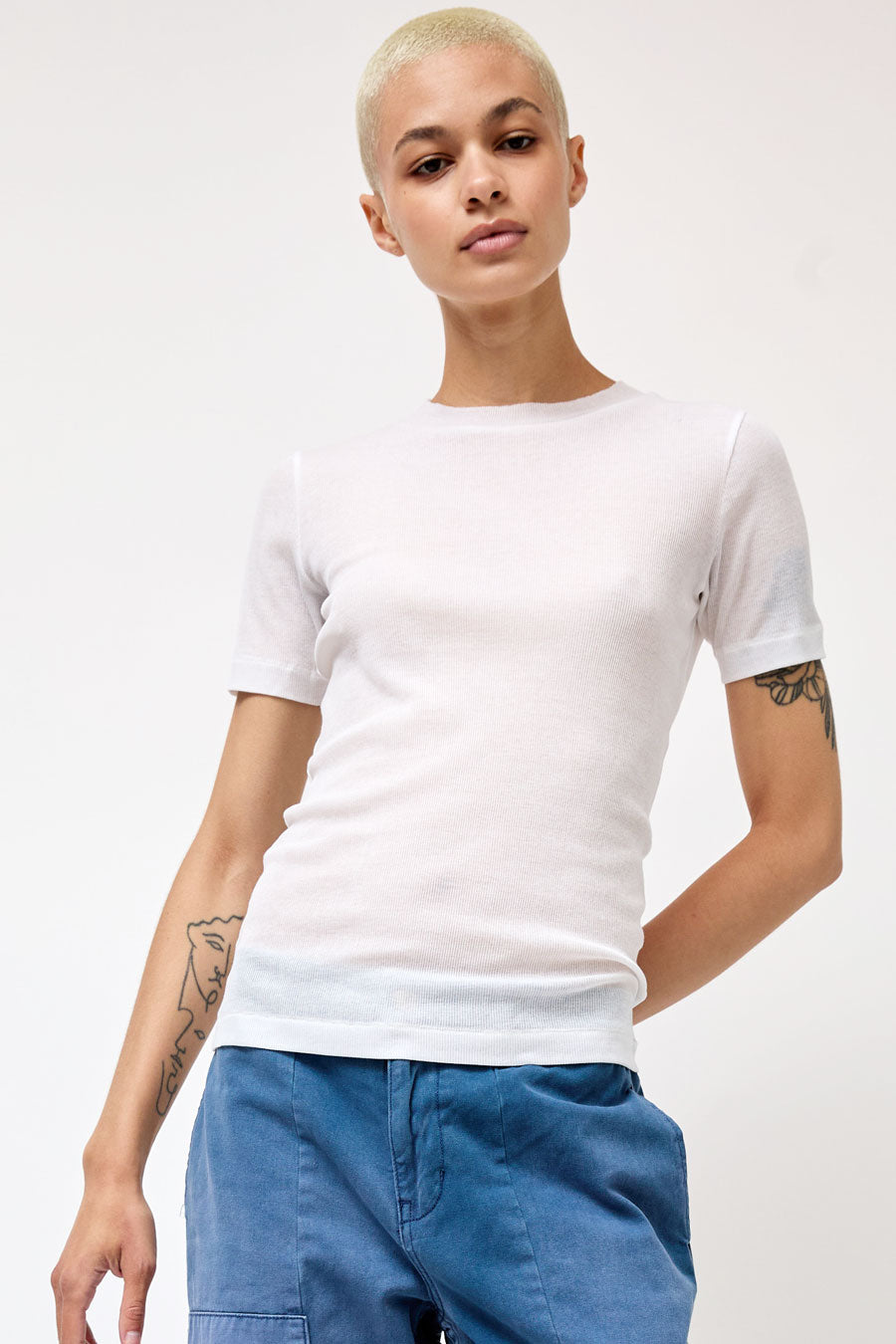 B Sides Vivien Tee in White
