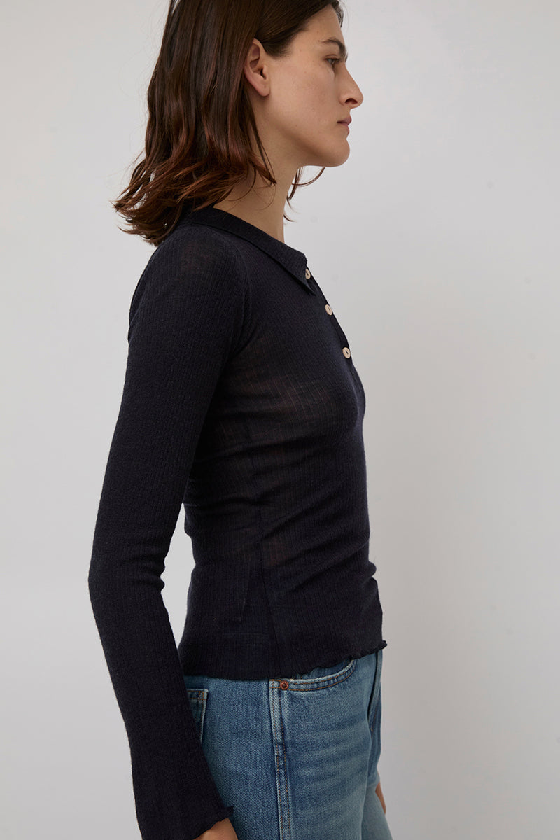 Baserage Dual Long Sleeve Tee in Murano Navy