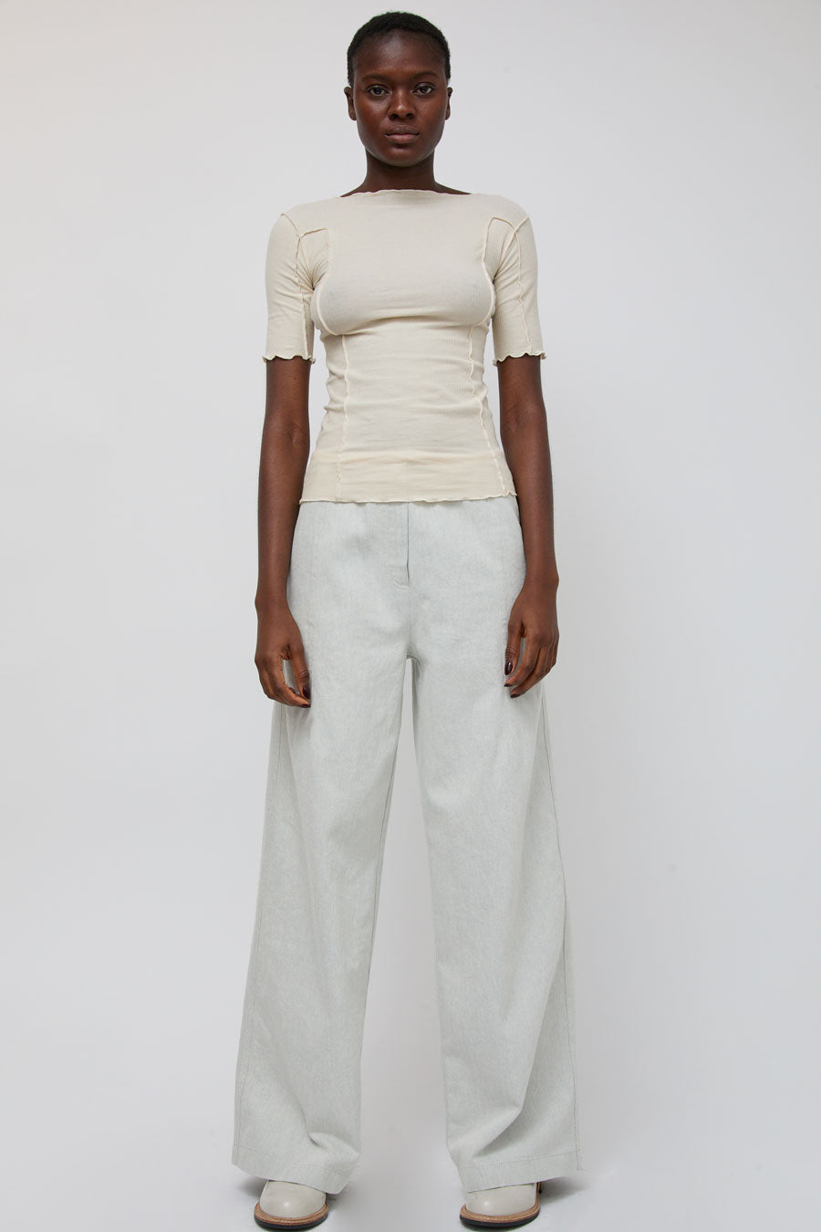 Baserange Arthur Pants in Ecru Denim