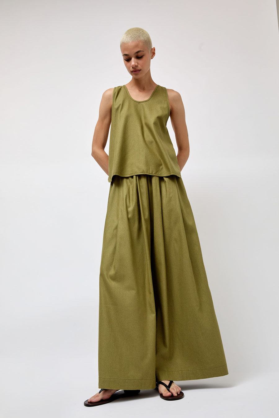 Baserange Avi Pants in Lua Green