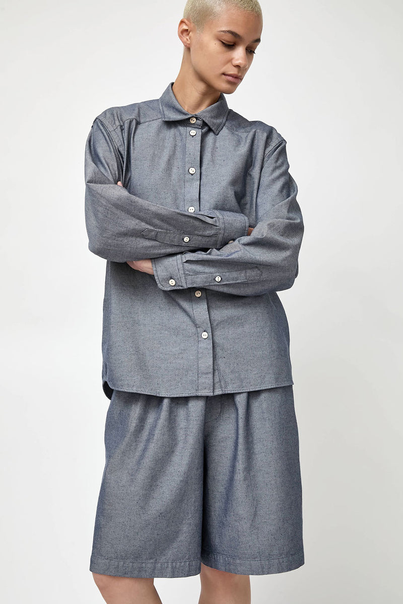 Baserange Bent Shirt in Dark Denim